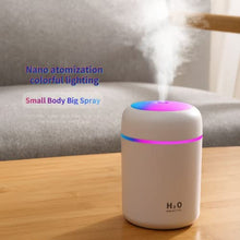 Load image into Gallery viewer, Colorful Cool Mini Cute Humidifier USB 300ml Portable with 7 Colors 2 Fog Mode Ultra Quiet Suitable for Home Car Bedroom Office and Travel (gray)