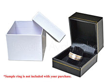 Load image into Gallery viewer, Custom-made Solitaire Princess Cut 0.10ctw Amethyst Tungsten Ring - 8MM Grooved Center 2-Tone Blue IP Tungsten Carbide Men's Wedding Band - February Birthstone Ring - White Gold Bezel - s8.5