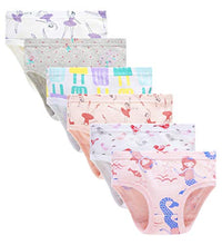Load image into Gallery viewer, Barara King Girls' Undies 100% Cotton Panties Big Girls Soft Underwears Kids Briefs (Pack of 6) Size 8