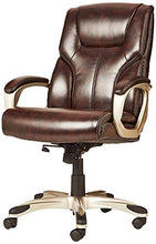 Load image into Gallery viewer, AmazonBasics High-Back, Leather Executive, Swivel, Adjustable Office Desk Chair with Casters, Brown