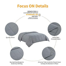 Load image into Gallery viewer, HOMBYS Down Alternative Blanket King Size All Season Lightweight Bed Quilted Blanket with 8 Corner Tabs,90" x 108",Grey