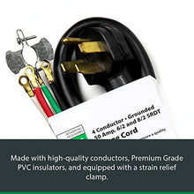 Load image into Gallery viewer, Range Cord 4-Wire - 50 Amp - 4 Feet - Compatible with All Major Brands, Black