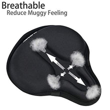 Load image into Gallery viewer, DAWAY C9 Comfortable Exercise Bike Seat Cover - Extra Large Wide Foam & Gel Padded Bicycle Saddle Cushion for Women Men, Fits Spin, Stationary, Cruiser Bikes, Indoor Cycling, Soft