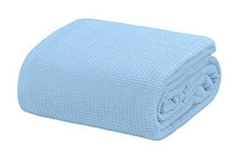 Load image into Gallery viewer, Crover All Season Waffle Premium Thermal Blanket King Size 108"x90" Durable Soft Cozy Breathable Weave Design 100% Cotton, Cashmere Blue