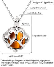 Load image into Gallery viewer, Jewever 925 Sterling Silver with Tiger Eye Stone Cute Cat Claw Pendant Necklaces for Women Gemstones and Crystals Opening Animal Jewelry Gifts 18" Chain