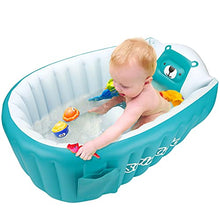 Load image into Gallery viewer, SHXKUAN Inflatable Bathing Tub for Toddler,Non Slip Safety Thick Cushion Central Seat,Portable Travel Seat Baths Baby Swimming Pool for 0-5 Year(Blue)