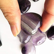 Load image into Gallery viewer, Loveliome 4 Pcs Natural Amethyst Love Heart Pocket Stone Healing Chakra Worry Stone(1 Inch)