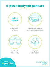 Load image into Gallery viewer, Simple Joys by Carter's Unisex Babies' 6-Piece Neutral Bodysuits (Short and Long Sleeve) and Pants Set, Grey/Mint Green, Lamb/Elephant, Newborn