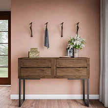 Load image into Gallery viewer, Lavish Home Decorative Skeleton Key Design Cast Iron Shabby Chic Wall Mount Hooks for Coats, Towels, Hats, Scarves, Jewelry, and More, (L) 2.5”x (W) 5”x (H) 11”, Rustic Brown