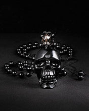 Load image into Gallery viewer, Jewever Black Obsidian Skull Necklace Pendant for Women Men Crystal Hand Carved Reiki Healing Stone Statue Gemstones and Crystals Fine Art Jewelry
