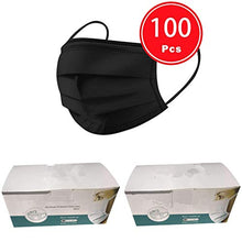 Load image into Gallery viewer, 50/100pc Disposable Face Bandanas - 3 Ply Non-woven Black Breathable Face ??į“ ??,Protective Anti-dust Windproof Facial Scarf with Elastic Ear Loop for Outdoor Ski Cycling Camping Running (B:100pcs)