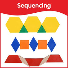 Load image into Gallery viewer, edxeducation Plastic Pattern Blocks - Set of 250 - Early Geometry Skills - Math Manipulative for Shape Recognition, Symmetry, Patterning and Fractions - Ages 4+