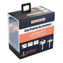 Load image into Gallery viewer, KOWOOD Tongue and Groove Set of 2 Pieces 1/4 Inch Shank Router Bit 3 Teeth Adjustable T Shape Wood Milling Cutter