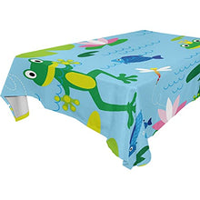 Load image into Gallery viewer, ALAZA Funny Frogs Tablecloth Fabric Table Cover Rectangle Tablecloth 54 x 72 inch