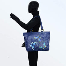 Load image into Gallery viewer, Anuschka Women’s Genuine Leather Classic Work Tote - Hand Painted Exterior - Garden of Delights