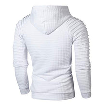 Load image into Gallery viewer, GOVOW Men's Outerwear Light Jackets Autumn Long Sleeve Plaid Hoodie Sweatshirt Top Tee Blouse (XX-Large, White)
