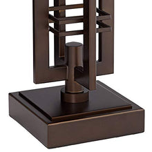 Load image into Gallery viewer, Elias Modern Industrial Table Lamp with Nightlight Oil Rubbed Bronze Off White Oatmeal Drum Shade for Living Room Bedroom Bedside Nightstand Office - Franklin Iron Works