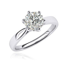Load image into Gallery viewer, Pure 14k white gold 2.0 CT Classic 6-Prong Solitaire Simulated Diamond Engagement Ring Promise Bridal Wedding Ring (8)