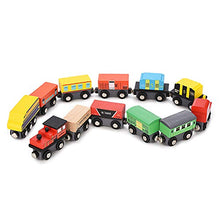 Load image into Gallery viewer, DeXop Wooden Train Set, Toy Train Sets for Kids, Wood Train Set for Toddlers,12PCS Toy Trains for 1 2 3 4 Year Old Boys
