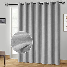 Load image into Gallery viewer, 100% Blackout Curtains Extra Wide Blackout Curtains 100 Inch Patio Door Curtains Linen Blackout Curtain Burlap Curtains for Sliding Glass Door(W100 x L84 1 Panel, Gray)