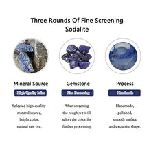 Load image into Gallery viewer, Jovivi 6mm Natural Sodalite Crystal Pendulum Necklace Lava Rock Labradorite Healing Chakra Triangle Pendulum Crystal w/Moon 25inches Adjustable