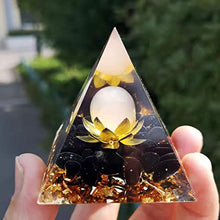 Load image into Gallery viewer, Crystal Spheres Orgone Pyramid Amethyst Obsidian Stone Protection Crystals Chakra Meditation Pyramid Energy Generator Healing Stones Attract Wealth Lucky Home Decor Lucky Crystals