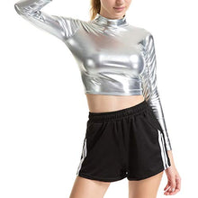 Load image into Gallery viewer, Radish Stars Women's Sexy Crop Tank Tops Sleeveless Longsleeve Club Cami Tube Top Tees Bikinis Silver