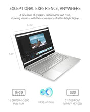 Load image into Gallery viewer, HP Pavilion 15 Laptop, 11th Gen Intel Core i7-1165G7 Processor, 16 GB RAM, 512 GB SSD Storage, Full HD IPS Micro-Edge Display, Windows 11 Pro, Compact Design, Long Battery Life (15-eg0025nr, 2021)