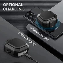 Load image into Gallery viewer, (with Security Lock) Armor Case Cover for Samsung Galaxy Buds Pro Case/ Galaxy Buds Live Case / Galaxy Buds 2 Case Cover Hard PC Shockproof Case Cover with Keychain/Straps/Cleaning Brush. (Black)