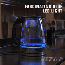 Load image into Gallery viewer, HadinEEon Electric Kettle 1.7L Glass Electric Tea Kettle (BPA Free) Cordless Teapot, Portable Electric Hot Water Kettle with Auto Shutoff Protection, Stainless Steel Lid & Bottom