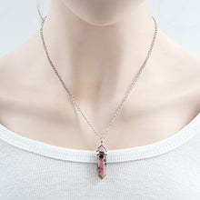 Load image into Gallery viewer, Natural Rhodonite Gemstone Pendant Necklace Healing Crystal Reiki Chakra Gem Stones 18 Inch (1pc) Women Girls Men Gifts GGP-C9