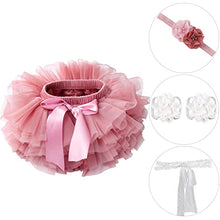 Load image into Gallery viewer, Newborn Photography Props Outfits Baby Girls Tutu Skirt with Diaper Cover Pink Tulle Fluffy Tutu for Baby Girl Baby Girls Soft Tutu Skirt Headband Set