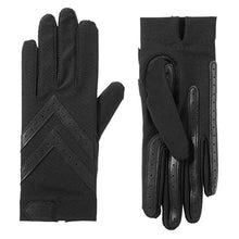 Load image into Gallery viewer, isotoner Women's Spandex Shortie Gloves with Leather Palm Strips, Camel, Small / XLarge