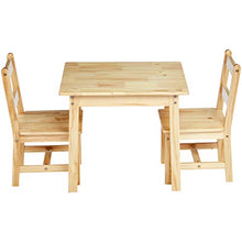 Load image into Gallery viewer, AmazonBasics Kids Solid Wood Table and 2 Chair Set, Natural