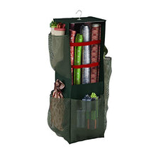 Load image into Gallery viewer, TINY TIM TOTES Paper Organizer-4-Sided Station-Storage Compartments for 30” Rolls, Ribbon, Bows, Bags & More Elf Stor Double Sided | Hanging Gift Wrap and Bag Organizer | Space Saving |, Green