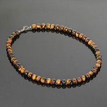 Load image into Gallery viewer, Tigers Eye Handmade Beaded Necklace for Men Natural Stone Jewelry
