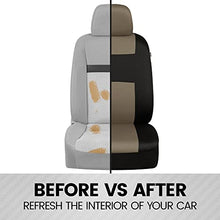 Load image into Gallery viewer, BDK PolyPro Car Seat Covers Full Set in Beige on Black – Front and Rear Split Bench Car Seat Cover, Easy to Install, Interior Covers for Auto Truck Van SUV