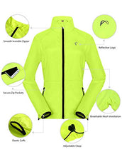 Load image into Gallery viewer, Shelcup Women's Packable Windbreaker Jacket, Lightweight and Visible, Active Cycling Running Skin Coat, Fluorescent green L