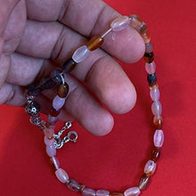 Load image into Gallery viewer, 33 Beads of Yemen Islamic Tasbih Aqeeq Aqiq (Agate) Stones Prayer Bead, Yemeni Muslim Tesbih Taspih, 13 x 7 mm | Yemeni Aqeeq Stone