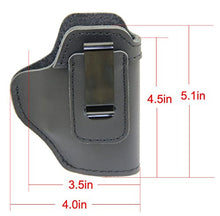 Load image into Gallery viewer, IWB Leather Holster for Inside Waistband Concealed Carry Fits:S&W M&P Shield-Glock19 26 29 30 32 43-Beretta Px4-RUGER EC9s-SIG-HK-Taurus-XDS or Similar Sized Handguns