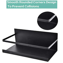 Load image into Gallery viewer, Roysili Magnetic Spice Rack Refrigerator Spice Rack Single Tier Fridge Spice Rack Magnetic Shelf Space Saving Black 2 Pack