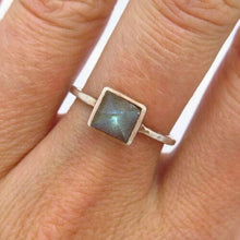 Load image into Gallery viewer, 925 Sterling Silver Real Moonstone Gem Square Shape Ring Size 7 Women Bracelets Ankle Sterling Jewelry Making Charms Rings Halloween Christmas