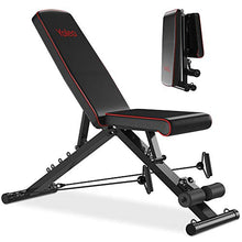 Load image into Gallery viewer, Yoleo Adjustable Weight Bench, Upgrade Version- Seat/Back/Feet Adjustable, 550 lbs Capacity, Folding Flat/Incline/Decline FID Bench, Perfect for Full Body Workouts and Home Gym