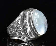 Load image into Gallery viewer, Sterling Silver Men Ring, Moonstone Natural Gemstone, Free Express Shipping