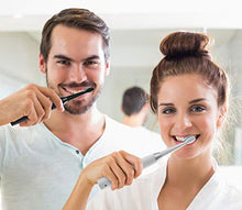 Load image into Gallery viewer, 2 Sonic Electric Toothbrushes 5 Modes 8 Brush Heads USB Fast Charge Powered Toothbrush Last for 30 Days, Built-in Smart Timer Rechargeable Toothbrushes for Adults and Kids (1 Black and 1 White)