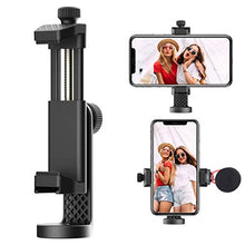 Load image into Gallery viewer, Phone Tripod Mount with Cold Shoe, ULANZI Universal Cell Phone Tripod Adapter, Smartphone Stand Holder for Monopod Selfie Stick Fits iPhone Samsung and All Phones, 360 Rotation, Adjustable Clamp