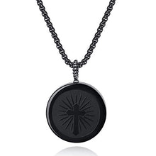 Load image into Gallery viewer, COAI Mens Womens Religious Jewelry Cross Rainbow Obsidian Stone Pendant Necklace