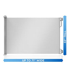 Load image into Gallery viewer, Perma Outdoor Retractable Baby Gate 33" Tall, Extends to 71" Wide, Gray