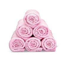 Load image into Gallery viewer, Muslin Burp Cloths 6 Pack Large 100% Cotton Hand Washcloths 6 Layers Extra Absorbent and Soft (Pink, Pack of 6)