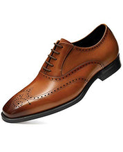 Load image into Gallery viewer, FRASOICUS Mens Dress Shoes Genuine Leather Brogue Oxford Formal Shoes for Men 8 Brown